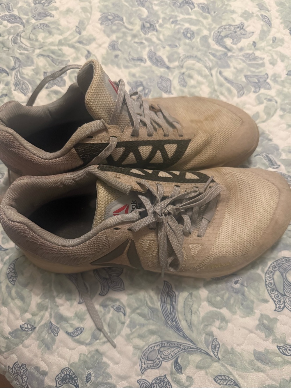 Reebok Women's Beige and Gray Athletic Sneakers